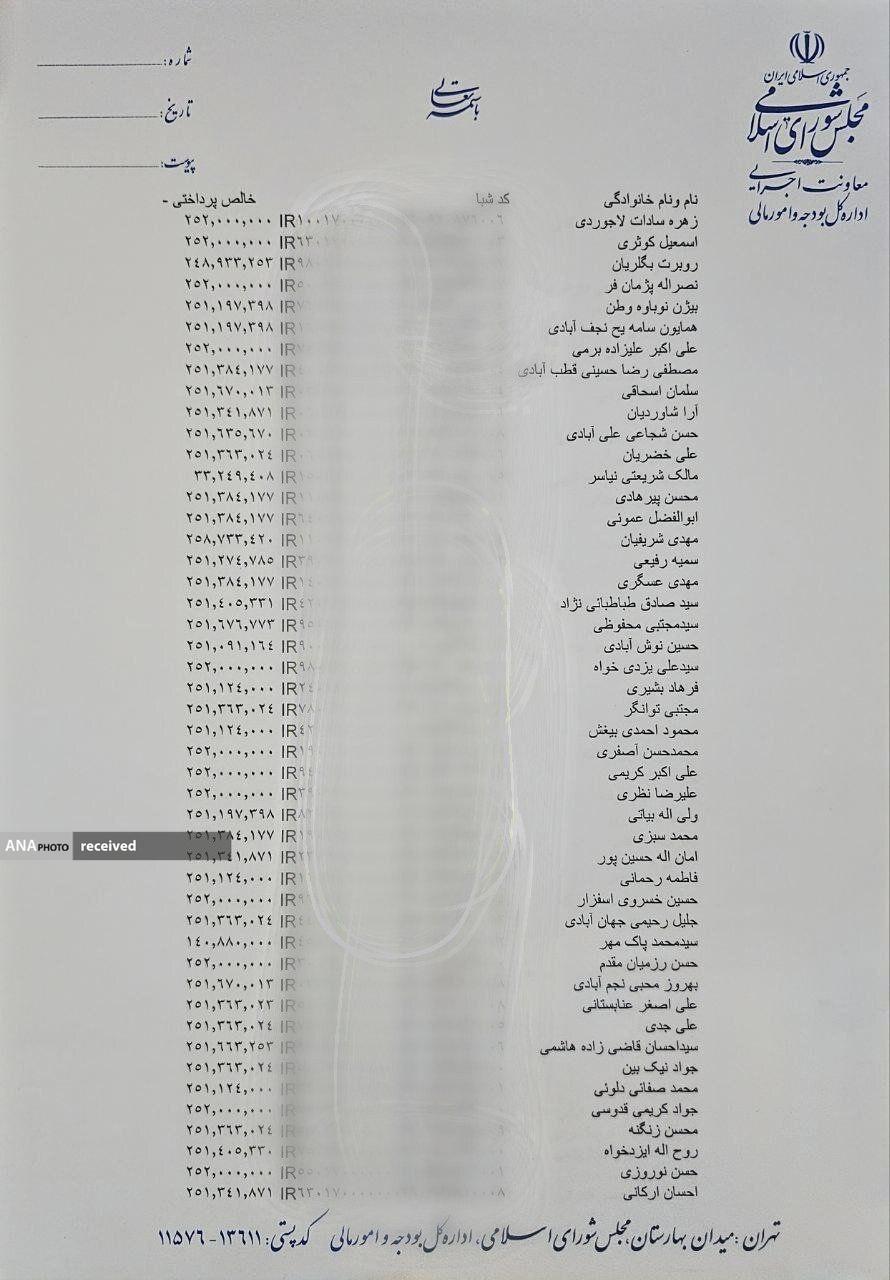 تکذیب دریافت حقوق 250 میلیون تومانی نمایندگان مجلس مستندات