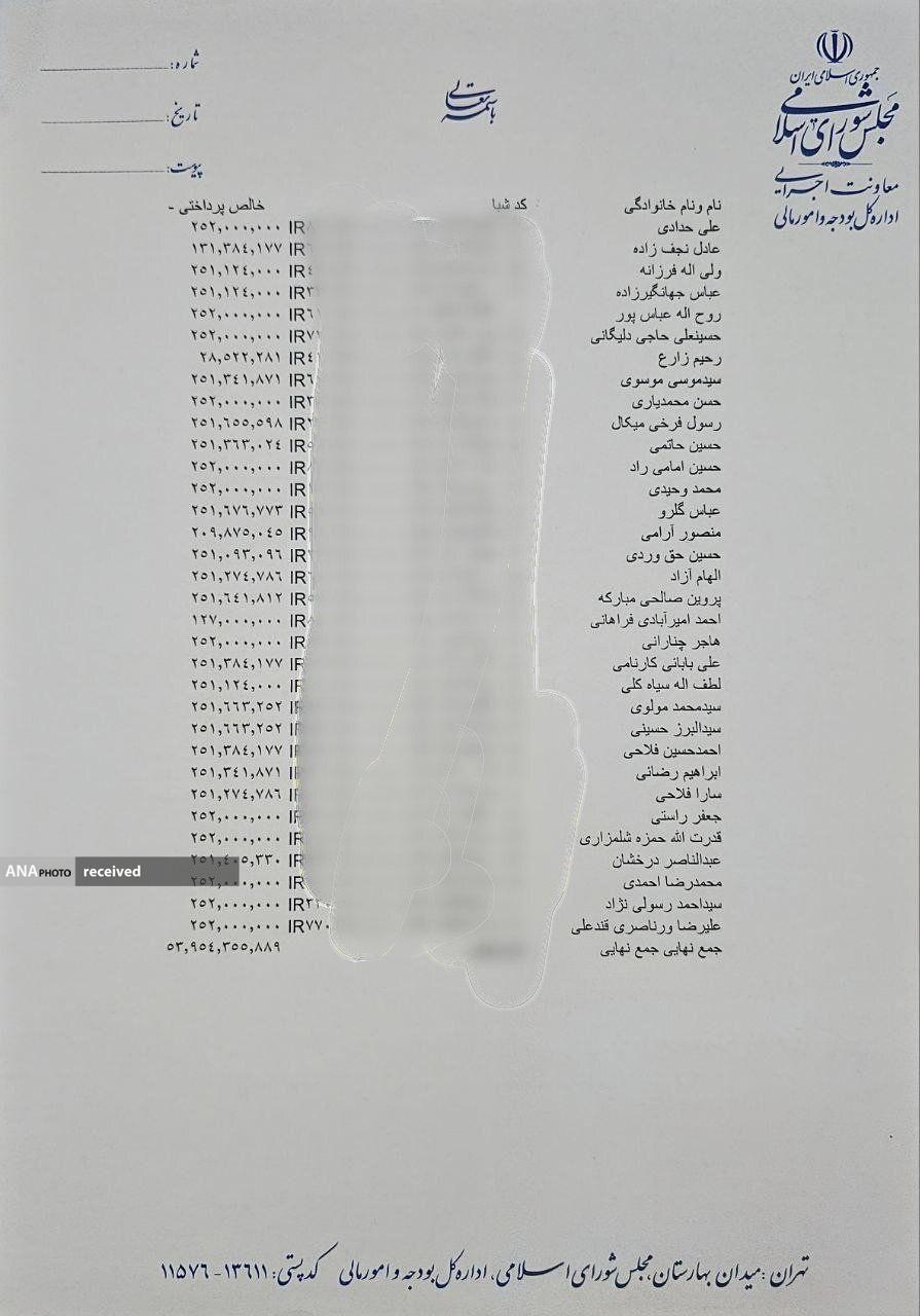 تکذیب دریافت حقوق 250 میلیون تومانی نمایندگان مجلس مستندات